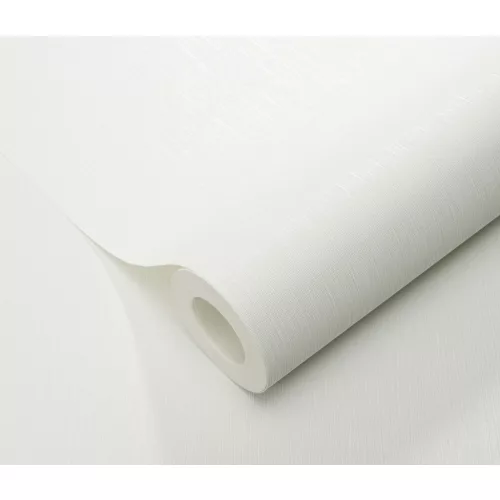 Fehér csillogó texturált egyszínű (lángálló, mosható) vlies-vinyl tapéta