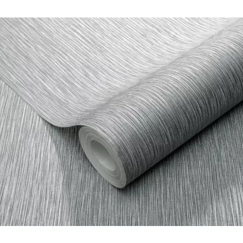 Ezüst csillogó texturált egyszínű (lángálló, mosható) vlies-vinyl tapéta