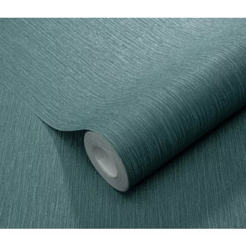 Petrolzöld csillogó texturált egyszínű (lángálló, mosható) vlies-vinyl tapéta