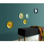 Petrolzöld csillogó texturált egyszínű (lángálló, mosható) vlies-vinyl tapéta