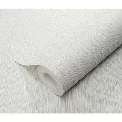 Fehér/halványszürke csillogó texturált egyszínű (lángálló, mosható) vlies-vinyl tapéta