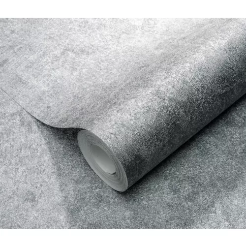 Ezüst kőhatású texturált egyszínű (lángálló, mosható) vlies-vinyl tapéta