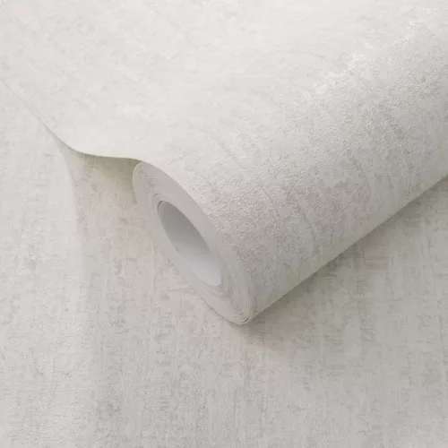 Secret Garden: Tört fehér márvány hatású (lángálló, mosható) vlies-vinyl tapéta