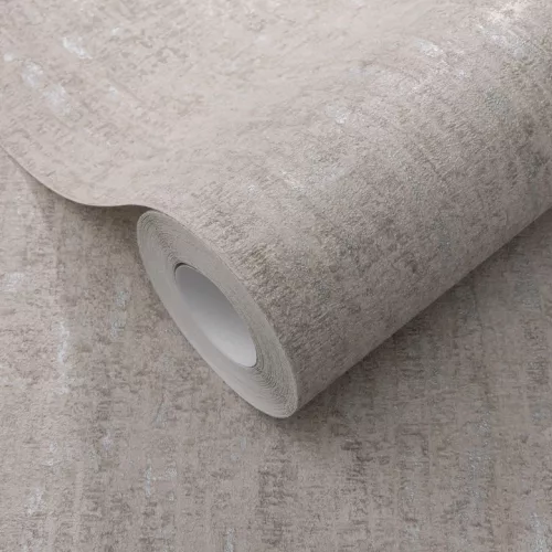 Secret Garden: Bézs ezüsttel márvány hatású (lángálló, mosható) vlies-vinyl tapéta