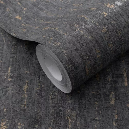 Secret Garden: Antracit bronzzal márvány hatású (lángálló, mosható) vlies-vinyl tapéta