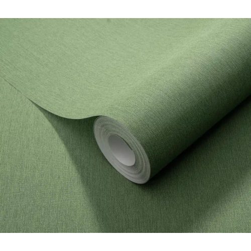 Levélzöld texturált egyszínű (lángálló, mosható) vlies-vinyl tapéta