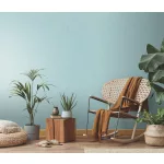 Halványkék texturált egyszínű (lángálló, mosható) vlies-vinyl tapéta