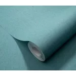 Türkizkék texturált egyszínű (lángálló, mosható) vlies-vinyl tapéta