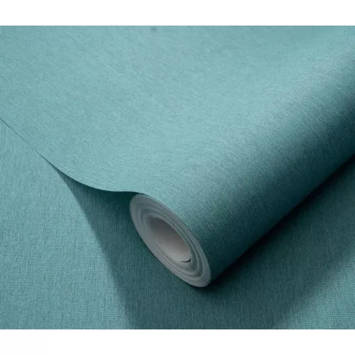 Türkizkék texturált egyszínű (lángálló, mosható) vlies-vinyl tapéta