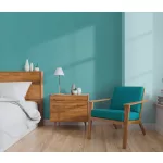 Türkizkék texturált egyszínű (lángálló, mosható) vlies-vinyl tapéta