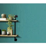 Türkizkék texturált egyszínű (lángálló, mosható) vlies-vinyl tapéta