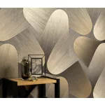 Elysium 70's évek sötét alapon aranybarna metálos (lángálló, mosható) vlies-vinyl tapéta