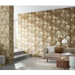 Elysium 70's évek arany metálos (lángálló, mosható) vlies-vinyl tapéta