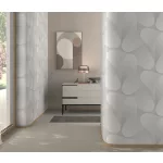 Elysium 70's évek fehér/h.szürke metálos (lángálló, mosható) vlies-vinyl tapéta