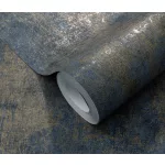 Elle Decoration 4 betonmintás sötétkék-arany (lángálló, mosható) vlies-vinyl tapéta