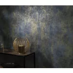 Elle Decoration 4 betonmintás sötétkék-arany (lángálló, mosható) vlies-vinyl tapéta