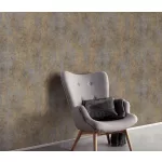 Elle Decoration 4 betonmintás arany-szürke (lángálló, mosható) vlies-vinyl tapéta