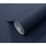 Elle Decoration 4 Sötétkék egyszínű textilhatású (lángálló, mosható) vlies-vinyl tapéta
