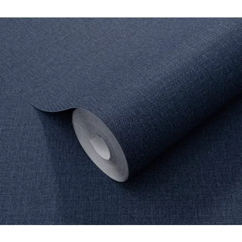 Elle Decoration 4 Sötétkék egyszínű textilhatású (lángálló, mosható) vlies-vinyl tapéta