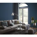 Elle Decoration 4 Sötétkék egyszínű textilhatású (lángálló, mosható) vlies-vinyl tapéta