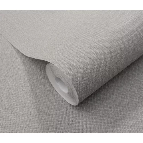 Elle Decoration 4 Középszürke egyszínű textilhatású (lángálló, mosható) vlies-vinyl tapéta