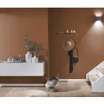 Elle Decoration 4 Terracotta egyszínű textilhatású (lángálló, mosható) vlies-vinyl tapéta