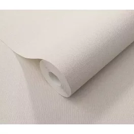   Krém lenes keresztszövés-textúrájú egyszínű (lángálló, mosható) vlies-vinyl tapéta