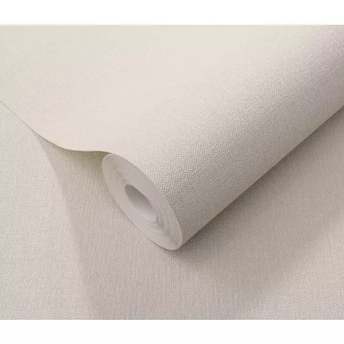 Krém lenes keresztszövés-textúrájú egyszínű (lángálló, mosható) vlies-vinyl tapéta