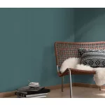 Elle Decoration 4 Petrolzöld egyszínű textilhatású (lángálló, mosható) vlies-vinyl tapéta