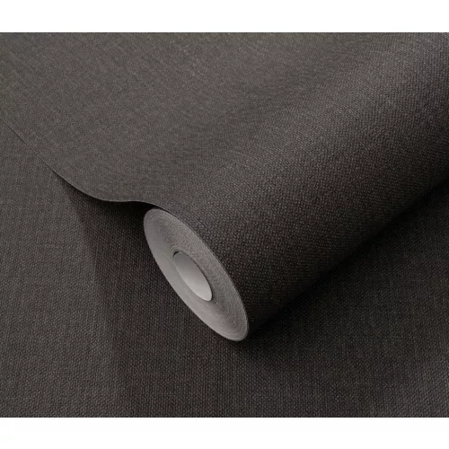 Elle Decoration 4 Sötétszürkés-barna egyszínű textilhatású (lángálló, mosható) vlies-vinyl tapéta