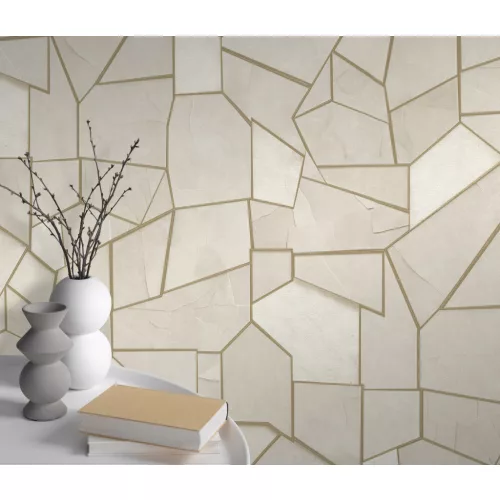 Elle Decoration 4 Krém-fehér-arany modern mintás (lángálló, mosható) vlies-vinyl tapéta