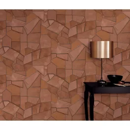  Elle Decoration 4 Terracotta-arany modern mintás (lángálló, mosható) vlies-vinyl tapéta
