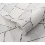 Elle Decoration 4 Fehér-szürke-ezüst modern mintás (lángálló, mosható) vlies-vinyl tapéta