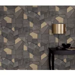 Elle Decoration 4 Szürkésbarna-arany modern mintás (lángálló, mosható) vlies-vinyl tapéta