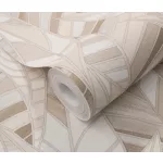 Elle Decoration 4 Bézs-krém levél mintás (lángálló, mosható) vlies-vinyl tapéta