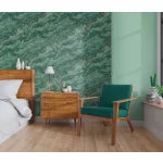 Elle Decoration 4 Türkiz-arany márvány mintás (lángálló, mosható) vlies-vinyl tapéta