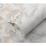 Elle Decoration 4 Fehér-arany márvány mintás (lángálló, mosható) vlies-vinyl tapéta