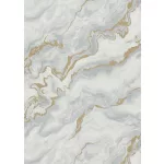 Elle Decoration 4 Fehér-arany márvány mintás (lángálló, mosható) vlies-vinyl tapéta