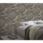 Elle Decoration 4 Barnásszürke-arany márvány mintás (lángálló, mosható) vlies-vinyl tapéta