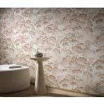 Elle Decoration 4 Fehér-bronz fa és levél mintás (lángálló, mosható) vlies-vinyl tapéta