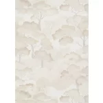 Elle Decoration 4 Fehér-gyöngyház fa és levél mintás (lángálló, mosható) vlies-vinyl tapéta