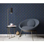 Elle Decoration 4 Kék-arany art decol mintás (lángálló, mosható) vlies-vinyl tapéta