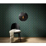 Elle Decoration 4 Türkizzöld-arany art deco mintás (lángálló, mosható) vlies-vinyl tapéta