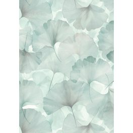   Elysium halványkékes szaténfényű Ginkgo Biloba (lángálló, mosható) vlies-vinyl tapéta