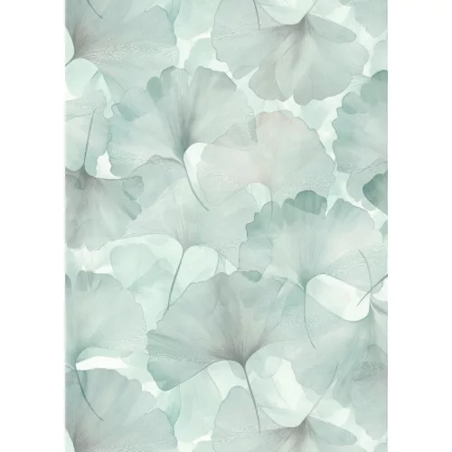 Elysium halványkékes szaténfényű Ginkgo Biloba (lángálló, mosható) vlies-vinyl tapéta