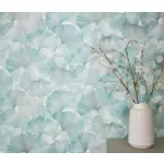 Elysium halványkékes szaténfényű Ginkgo Biloba (lángálló, mosható) vlies-vinyl tapéta