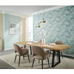 Elysium halványkékes szaténfényű Ginkgo Biloba (lángálló, mosható) vlies-vinyl tapéta