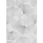 Elysium fehér alapon halványszürke szaténfényű Ginkgo Biloba (lángálló, mosható) vlies-vinyl tapéta