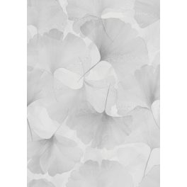   Elysium fehér alapon halványszürke szaténfényű Ginkgo Biloba (lángálló, mosható) vlies-vinyl tapéta