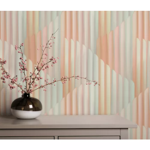 Elysium Futura fényes rózsaszínes kékes (lángálló, mosható) vlies-vinyl tapéta